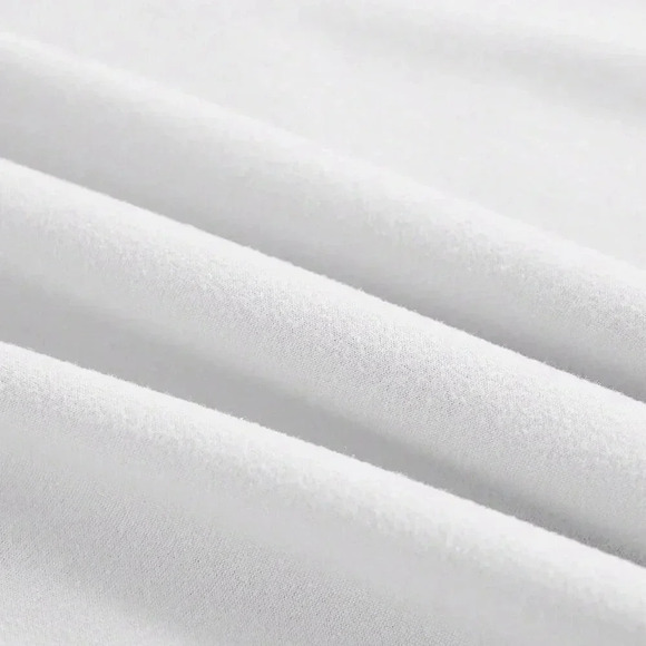 White Casual Women's Letter Print Round Neck Short Sleeve Casual Top - Picture 3 of 4